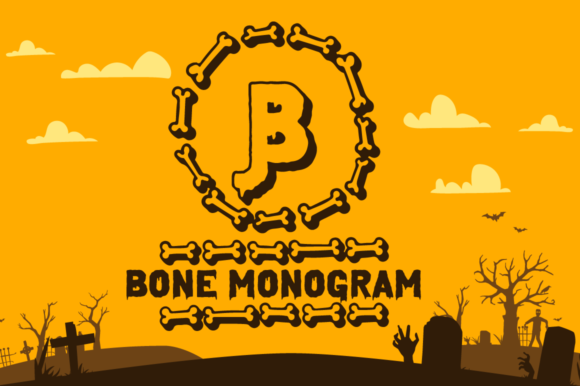 Bone Halloween Monogram: A Spooky Display Font for Branding