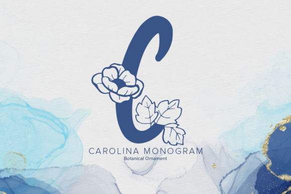Carolina Monogram: A Floral Display Font for Web Design
