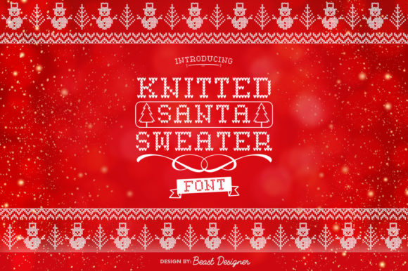 Knitted Santa Sweater: A Cozy Decorative Font for Holiday Crafts