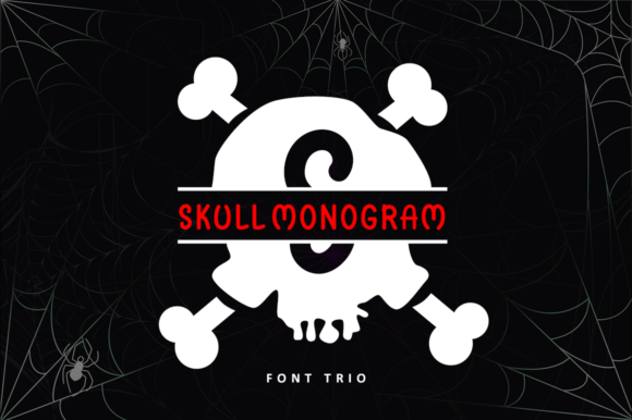 Skull Monogram: A Spooky Decorative Font for Web Headers