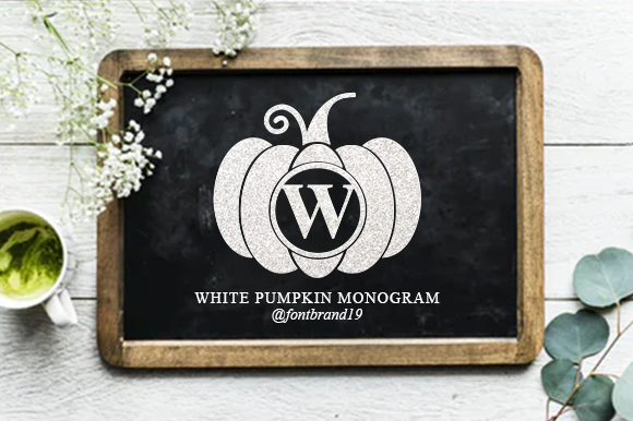 White Pumpkin Monogram: The Perfect Decorative Font for Fall Campaigns